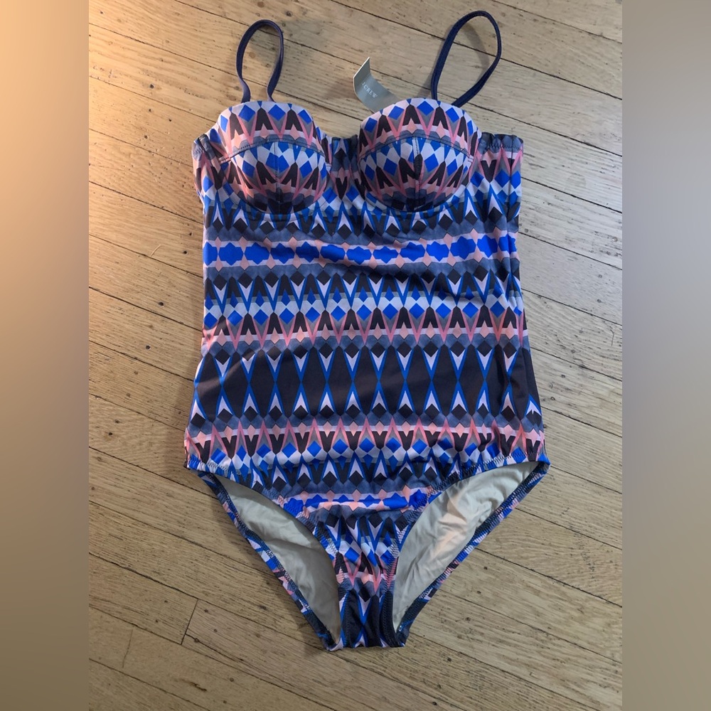 Convertible Geometric Patterned Swimsuit by J. Crew
